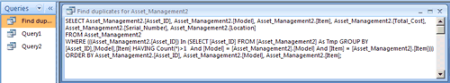 Access SQL Query